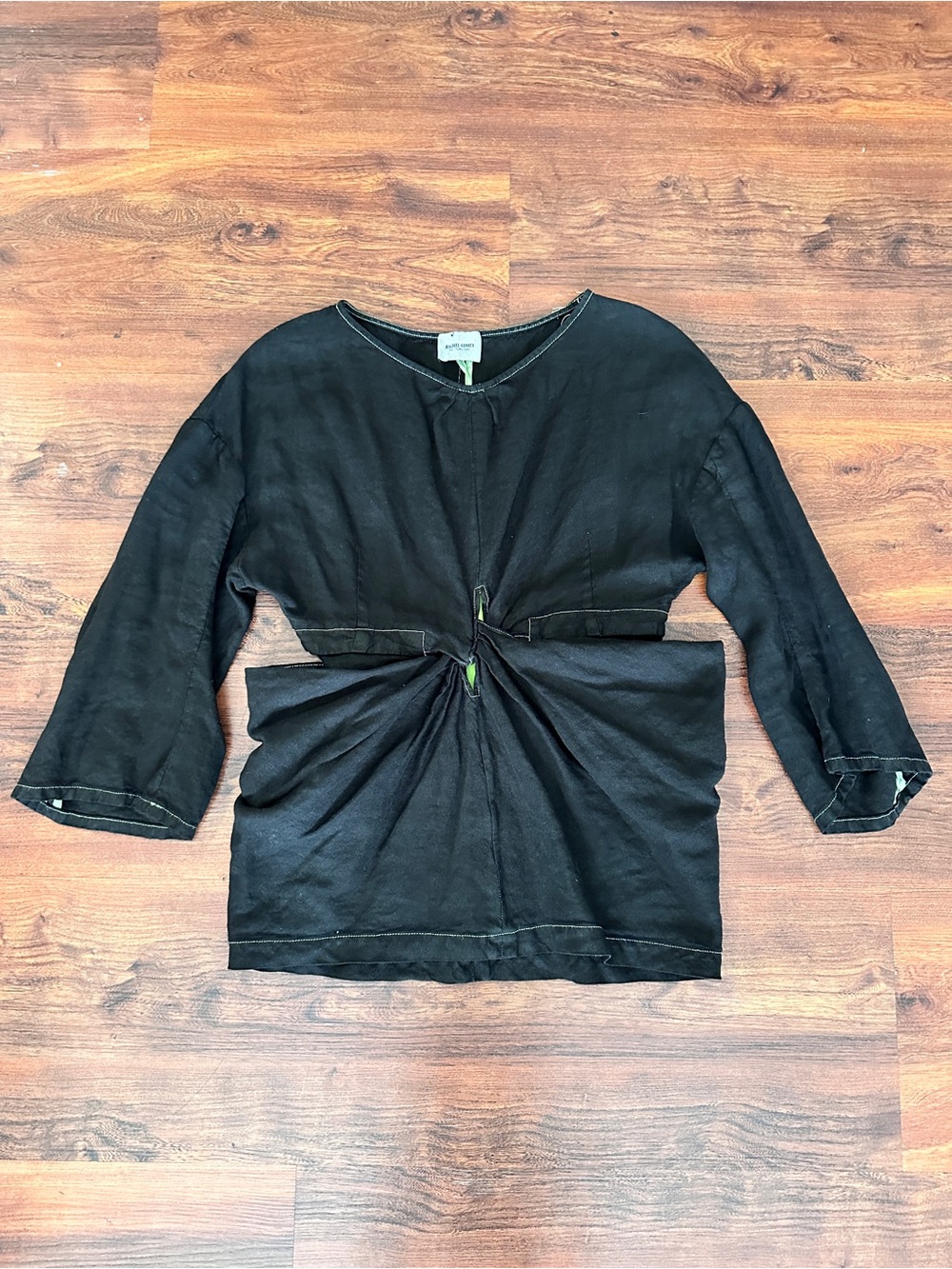Rachel Comey Black Twist-Knot Tunic Top